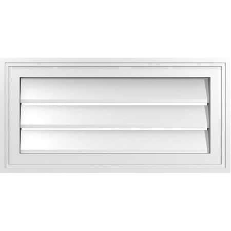 Ekena Millwork Vertical Surface Mount PVC Gable Vent: Functional, w/ 2"W x 1-1/2"P Brickmould Frame, 24"W x 12"H GVPVE24X1202SF